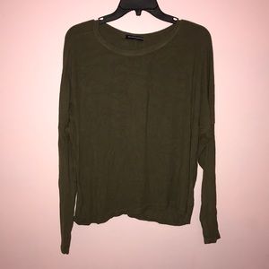 Brandy Melville ribbed olive green long sleeve